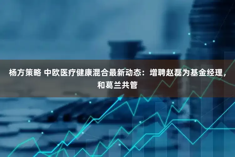 杨方策略 中欧医疗健康混合最新动态：增聘赵磊为基金经理，和葛兰共管
